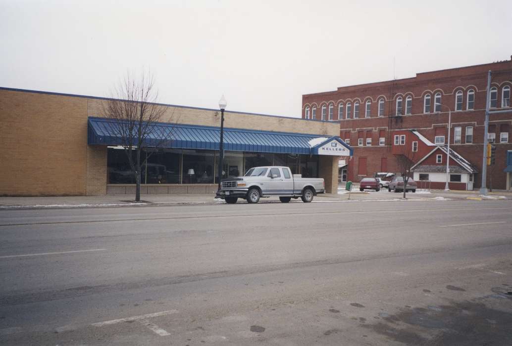 mainstreet, Main Streets & Town Squares, history of Iowa, Iowa History, storefront, Motorized Vehicles, Businesses and Factories, brick building, Iowa, Cities and Towns, correct date needed, Waverly Public Library
