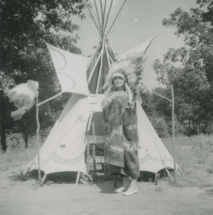 stereotype of native american, Portraits - Individual, costume, Iowa History, Iowa, WI, redface, stereotype, Travel, Fredericks, Robert, Leisure, history of Iowa