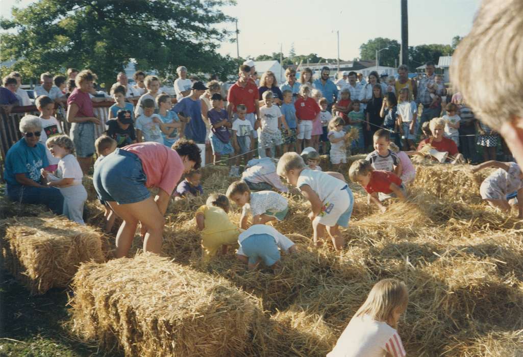 Waverly, IA, Fairs and Festivals, games, history of Iowa, children, Iowa, Waverly Public Library, trees, Children, hay bail, Entertainment, Iowa History, Outdoor Recreation