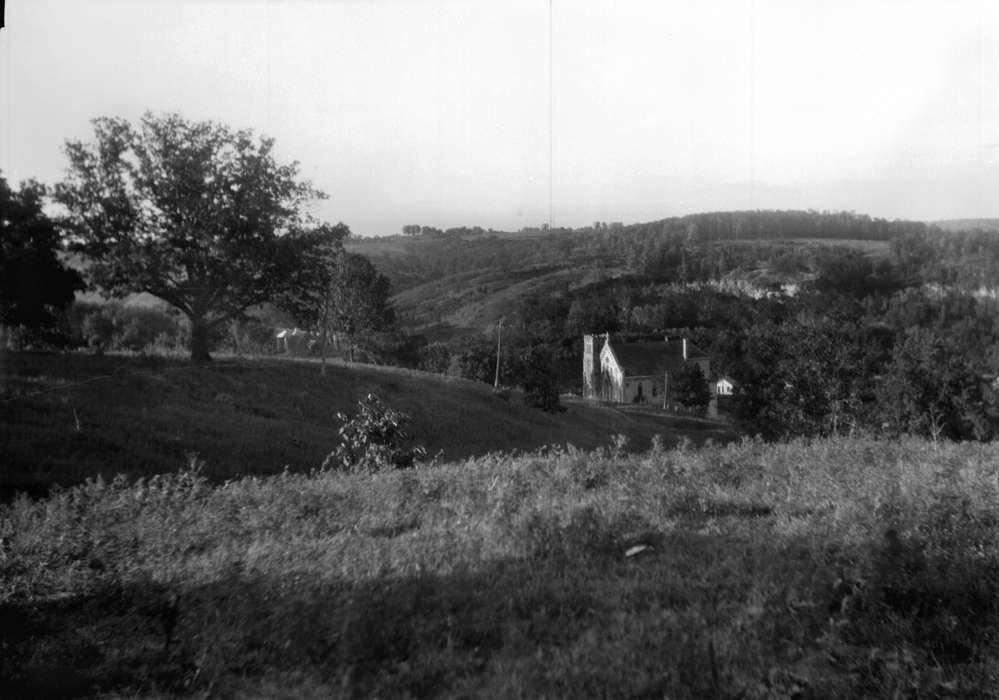 view, Religious Structures, Iowa History, history of Iowa, Stone City, IA, Iowa, Lemberger, LeAnn, hill, church, stone city art colony