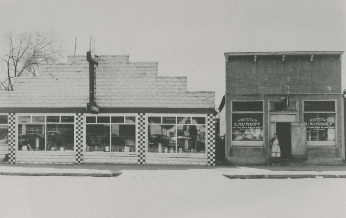 Main Streets & Town Squares, history of Iowa, hatchery, Iowa History, storefront, laundromat, Businesses and Factories, Iowa, Cities and Towns, Waverly Public Library