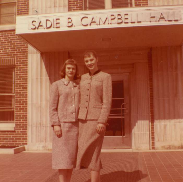 Portraits - Group, sisters, Iowa History, Ostrum (Bratland), Arlene, Iowa, Schools and Education, university of northern iowa, iowa state teachers college, university, Cedar Falls, IA, history of Iowa