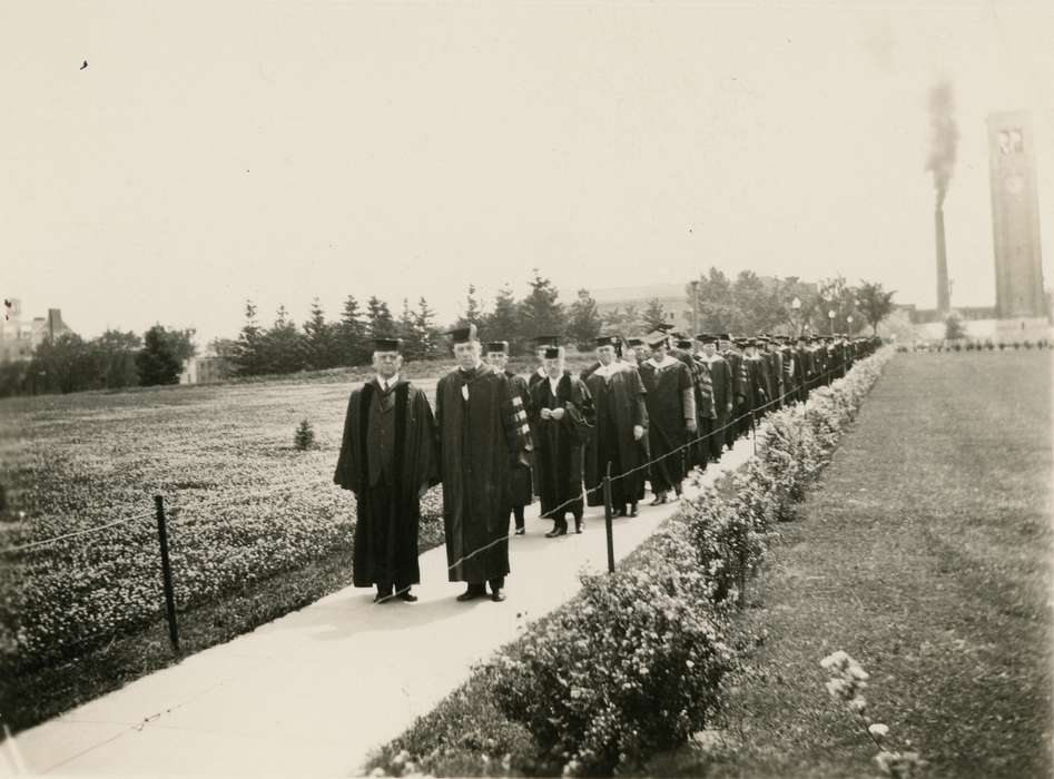 Portraits - Group, Cedar Falls, IA, campanile, history of Iowa, Iowa History, uni, iowa state teachers college, UNI Special Collections & University Archives, graduation, smokestack, Iowa, Schools and Education, university of northern iowa