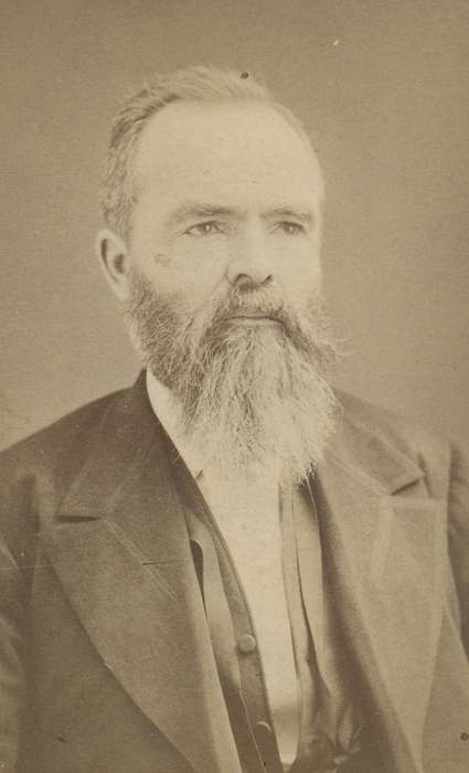 history of Iowa, Iowa History, beard, Maquoketa, IA, man, Iowa, Olsson, Ann and Jons, mustache, carte de visite, Portraits - Individual