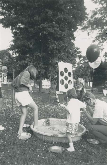 kids, Waverly Public Library, history of Iowa, Iowa History, balloon, trees, Waverly, IA, Fairs and Festivals, Iowa, Outdoor Recreation, kiddie pool, Children, Leisure