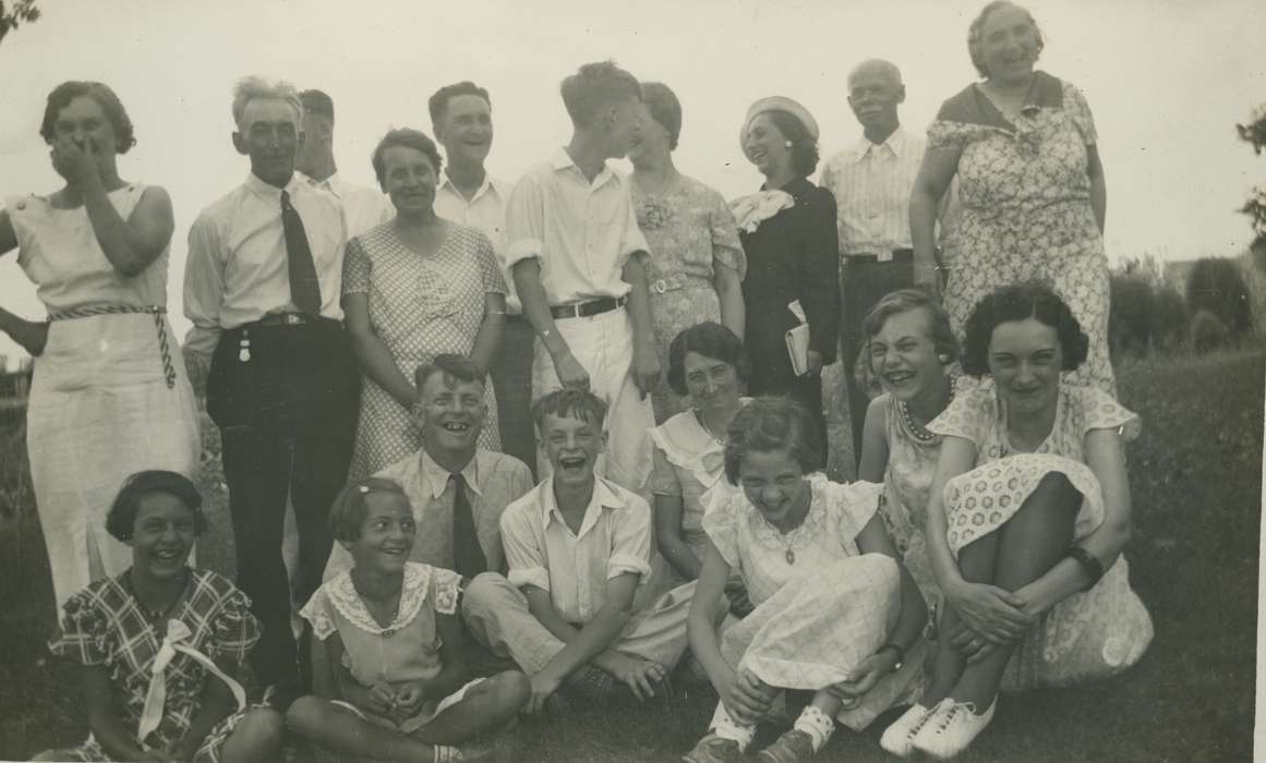 Portraits - Group, Iowa History, history of Iowa, IA, laughing, Iowa, Children, King, Tom and Kay