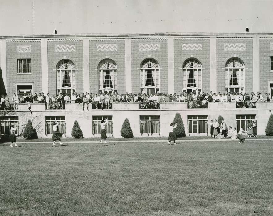 Cedar Falls, IA, history of Iowa, Iowa History, cheerleader, uni, commons, iowa state teachers college, UNI Special Collections & University Archives, Iowa, Schools and Education, pep rally, university of northern iowa