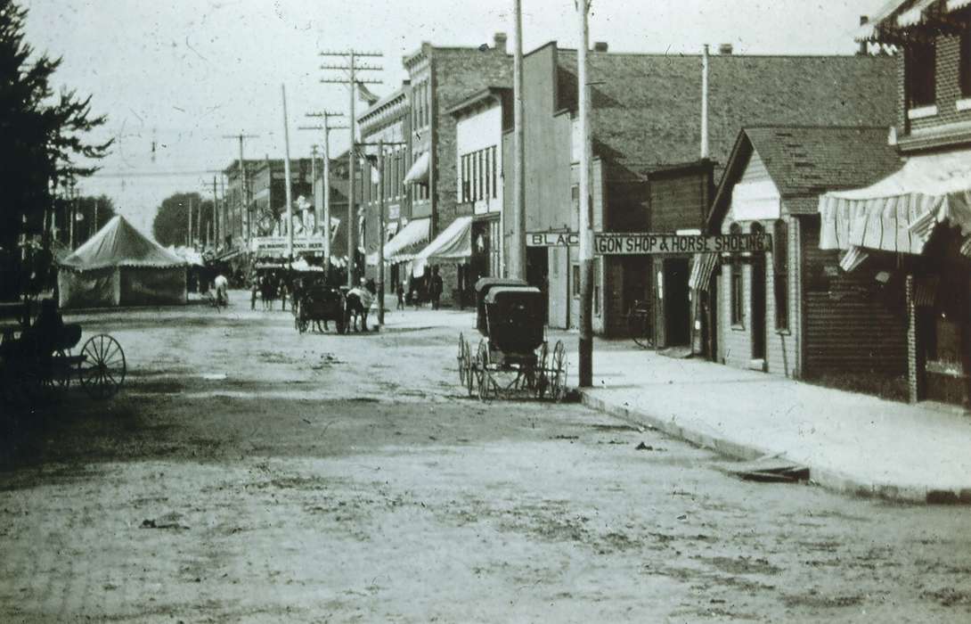 history of Iowa, Iowa History, horse and buggy, Civic Engagement, Fairs and Festivals, tent, Iowa, Cities and Towns, Olsson, Ann and Jons, Waterloo, IA, horse, carriage