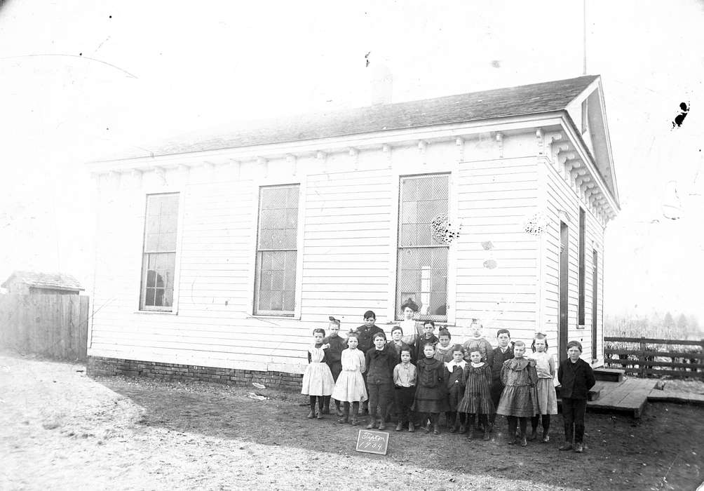 Portraits - Group, Schools and Education, teacher, Iowa History, Scherrman, Pearl, history of Iowa, school, Iowa, Farley, IA