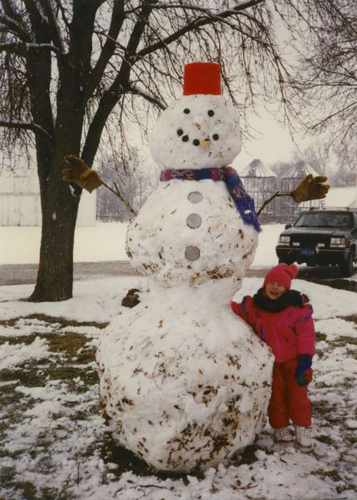 Outdoor Recreation, Rehder, Kylon, Iowa, jeep, Children, history of Iowa, cherokee, Paullina, IA, snowman, snow, Iowa History