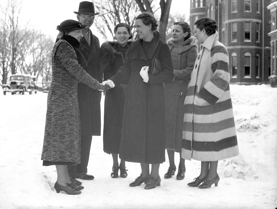 Cedar Falls, IA, history of Iowa, Iowa History, Winter, uni, iowa state teachers college, coat, UNI Special Collections & University Archives, Iowa, Schools and Education, snow, university of northern iowa