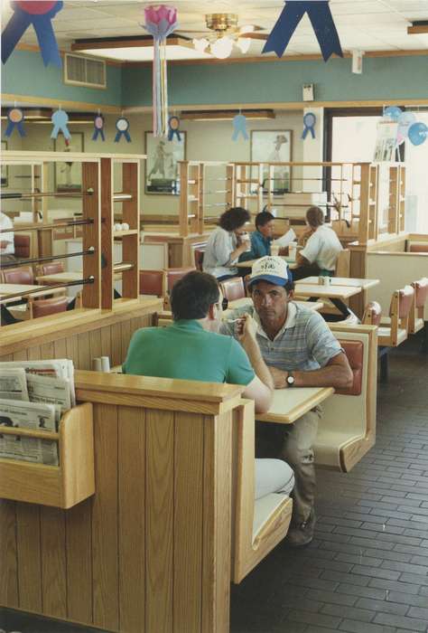 Portraits - Group, history of Iowa, wood paneling, fast food, newspaper, Iowa History, Businesses and Factories, Waverly, IA, Iowa, hardee's, Food and Meals, Waverly Public Library