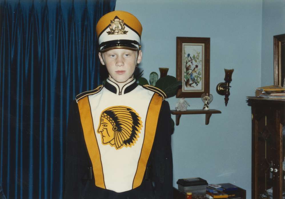 mascot, McGrane, Janet, history of Iowa, band, uniform, Iowa History, Fairbank, IA, marching band, Iowa, Schools and Education, Homes, Children, Portraits - Individual