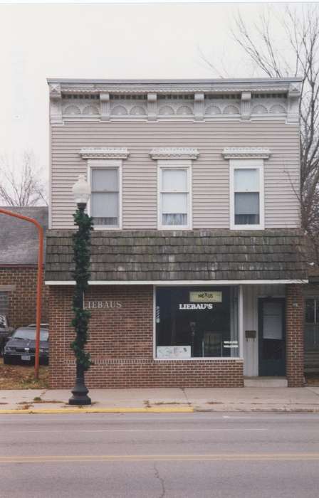 mainstreet, Main Streets & Town Squares, history of Iowa, Iowa History, Businesses and Factories, hair salon, street light, Iowa, Cities and Towns, store front, correct date needed, Waverly Public Library