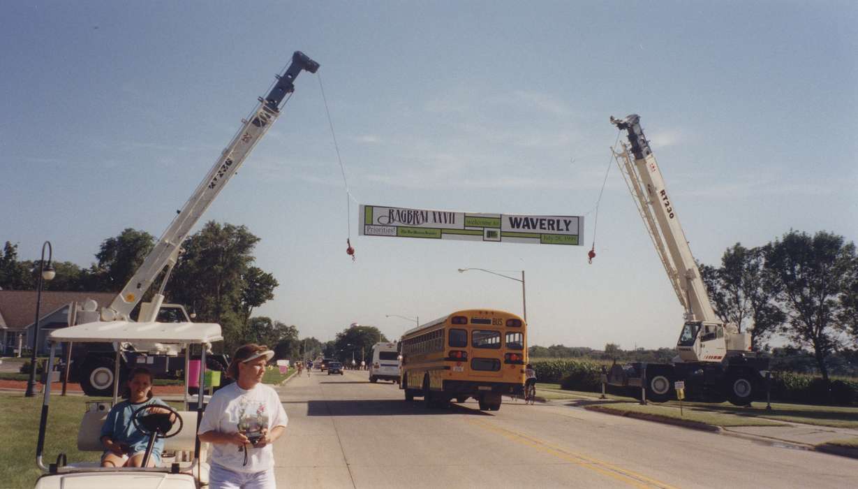 crane, history of Iowa, Iowa History, highway, Waverly, IA, Iowa, Outdoor Recreation, bus, ragbrai, Waverly Public Library