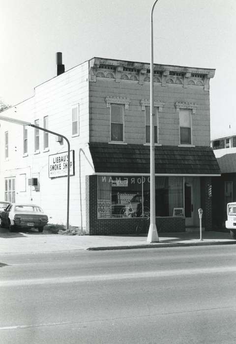 history of Iowa, Businesses and Factories, Waverly Public Library, storefront, Main Streets & Town Squares, main street, Iowa, business, smoke shop, Iowa History, Cities and Towns