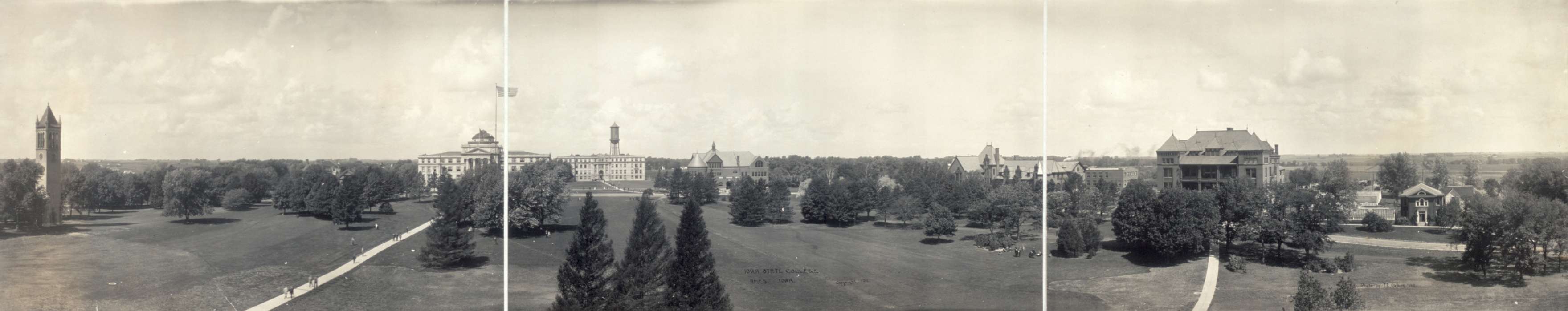 iowa state university, history of Iowa, Iowa History, Library of Congress, trees, Aerial Shots, scenic, Iowa, Cities and Towns, Schools and Education, Landscapes