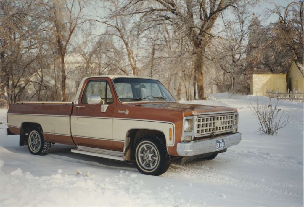 Iowa History, truck, Clark, Paula, snow, history of Iowa, Motorized Vehicles, Iowa, chevrolet, cheyanne, Pocahontas, IA, chevy, Winter