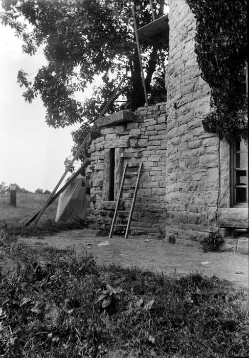 history of Iowa, Iowa History, tower, tent, building, Iowa, stone, Lemberger, LeAnn, Stone City, IA, Homes, ladder, stone city art colony