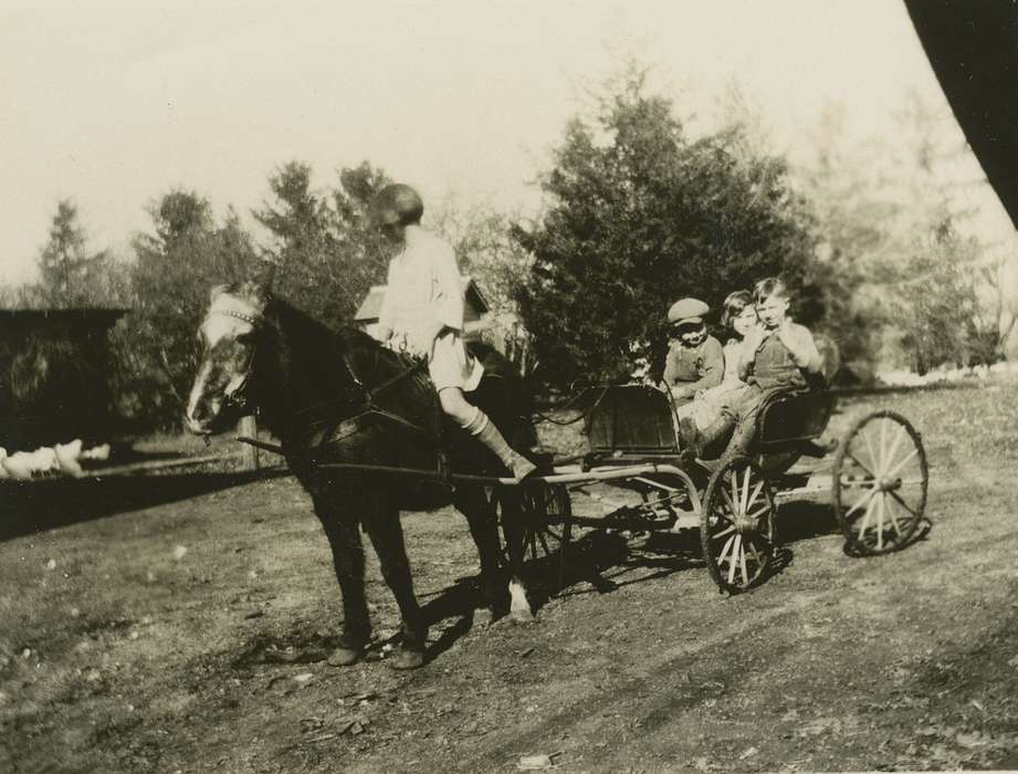 IA, Iowa, Animals, horse, Children, Benda, Carolyn, Farms, history of Iowa, friends, Iowa History, wagon