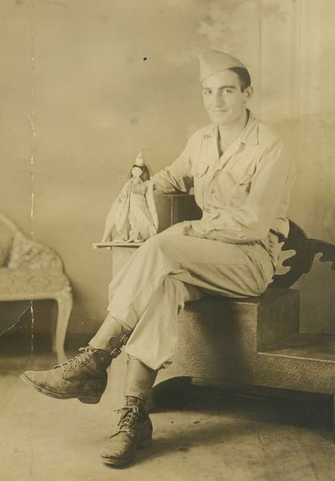 Military and Veterans, history of Iowa, uniform, Iowa History, world war ii, Manchester, IA, doll, Iowa, Harder, Connie, Portraits - Individual