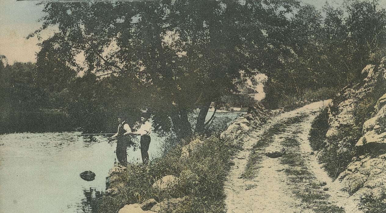 Hatcher, Cecilia, history of Iowa, Iowa History, Lakes, Rivers, and Streams, dirt road, fishing, Iowa, Outdoor Recreation, Anamosa, IA, Leisure, fishing rod