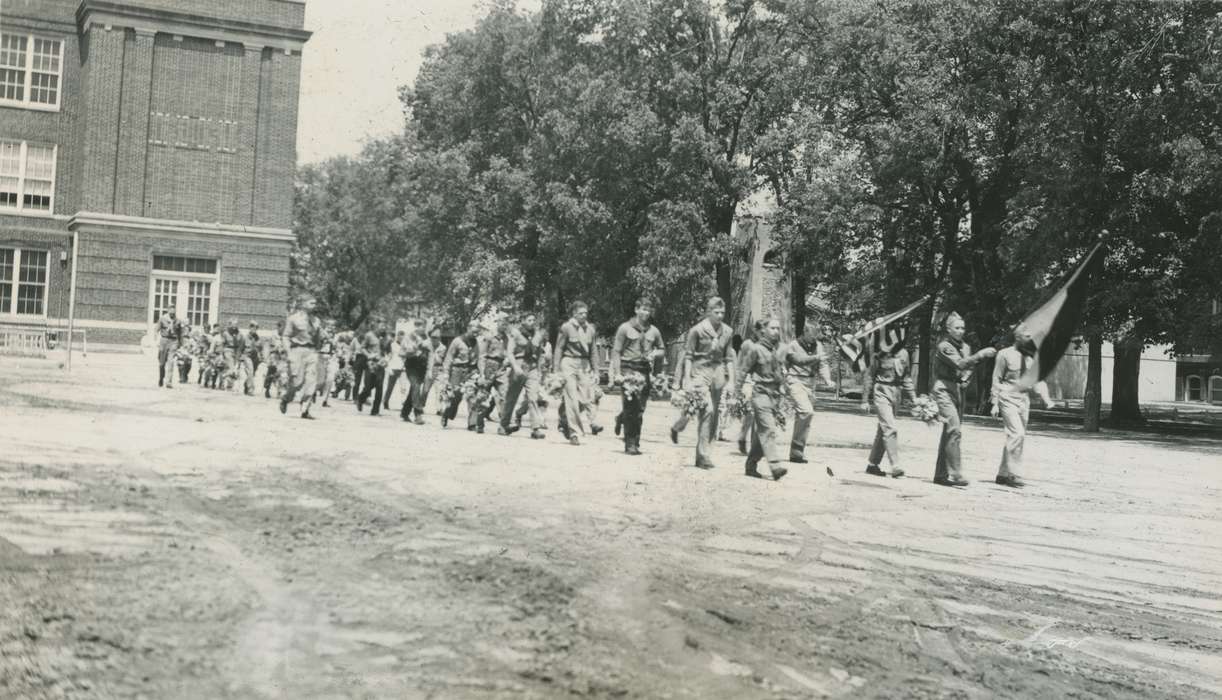 flag, boy scouts, history of Iowa, Iowa History, parade, Webster City, IA, Iowa, McMurray, Doug, Children, Leisure