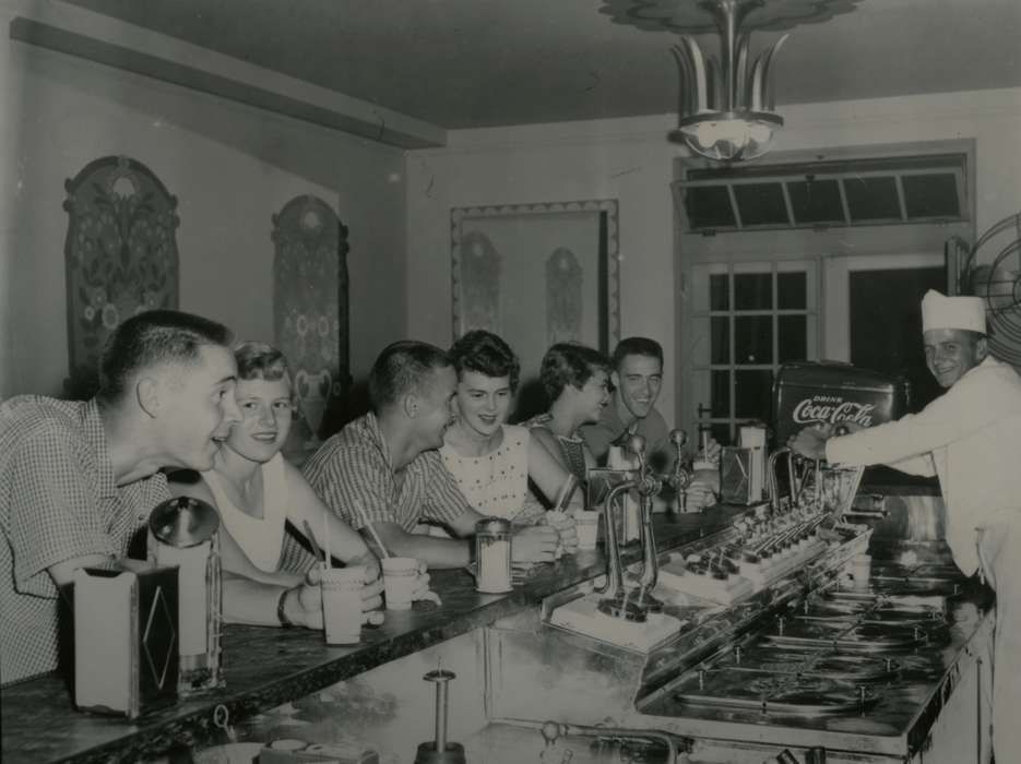 UNI Special Collections & University Archives, coca cola, commons, history of Iowa, iowa state teachers college, soda fountain, coke, Iowa, Food and Meals, uni, Cedar Falls, IA, soda, napkin dispenser, Iowa History, university of northern iowa, Leisure, Schools and Education