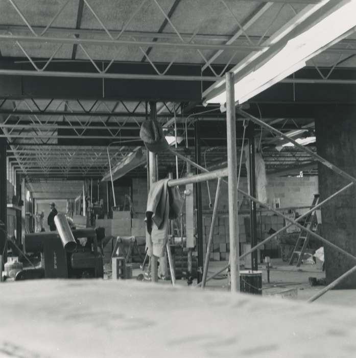 history of Iowa, sawhorse, Businesses and Factories, pipe, Waverly, IA, Waverly Public Library, Iowa, ladder, machinery, Iowa History, correct date needed, cap