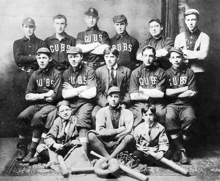 Portraits - Group, Iowa, team, Sports, Dubuque, IA, history of Iowa, baseball, Iowa History, Scherrman, Pearl