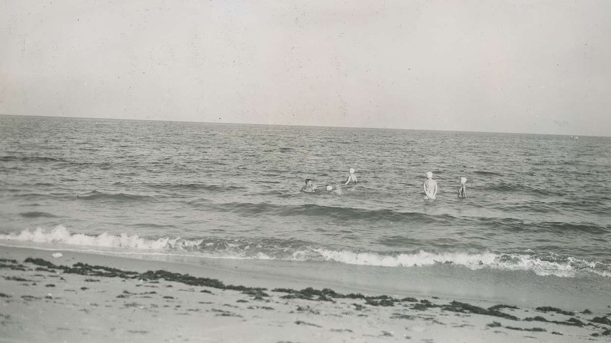 swimming, Iowa History, Lakes, Rivers, and Streams, Iowa, ocean, Hollywood, FL, McMurray, Doug, Travel, bathing cap, shore, history of Iowa