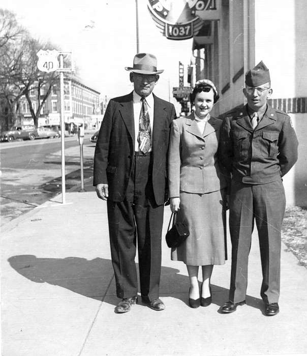 Junction City, KS, uniform, history of Iowa, hat, Scherrman, Pearl, Iowa, suit, Portraits - Group, main street, dress, Iowa History, elks lodge