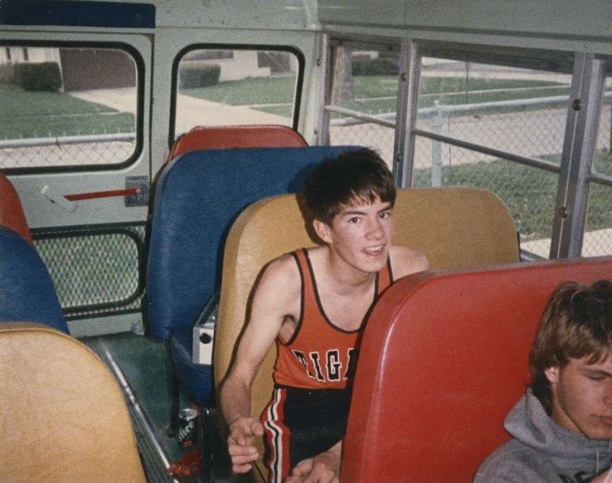 Brower, Greg, school bus, history of Iowa, Iowa History, track, bus, Iowa, Schools and Education, Sports, Red Oak, IA, Children, team, Portraits - Individual