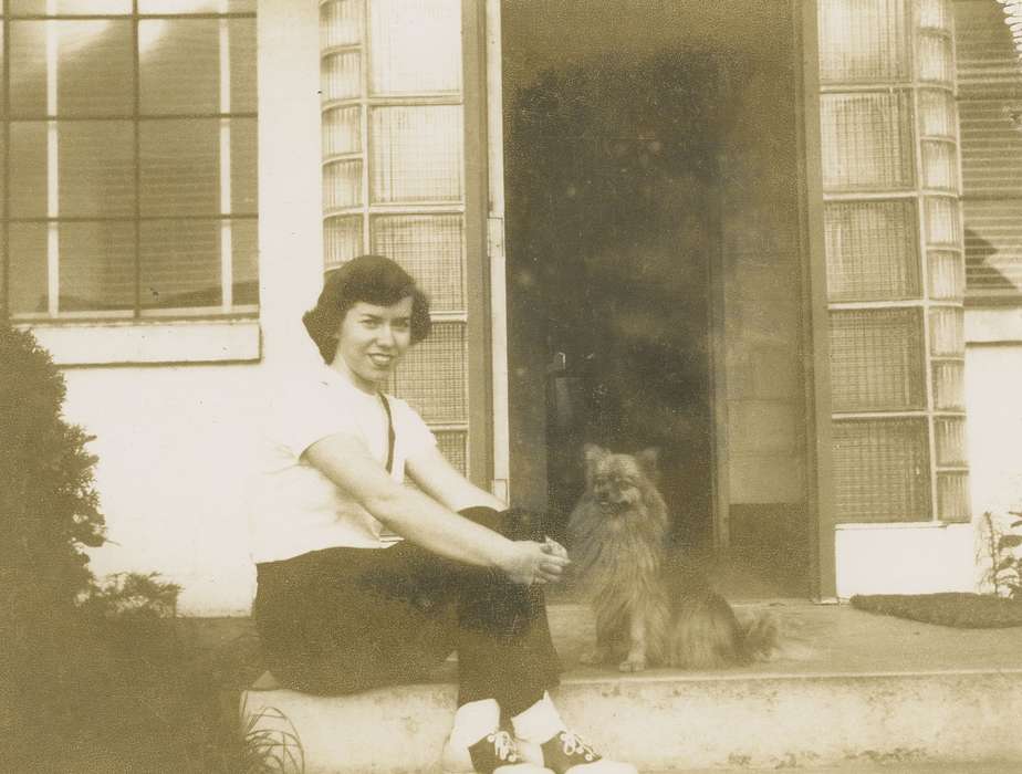 saddle shoes, Homes, Fink-Bowman, Janna, Iowa History, Animals, history of Iowa, West Union, IA, Portraits - Individual, Iowa, dog