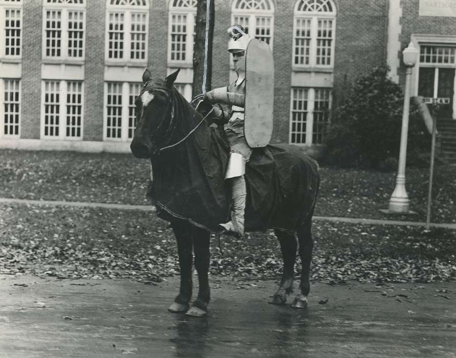 history of Iowa, Iowa History, lamp post, Animals, wartburg, Waverly, IA, knight, shield, Iowa, Schools and Education, correct date needed, horse, Waverly Public Library, wartburg college, Portraits - Individual