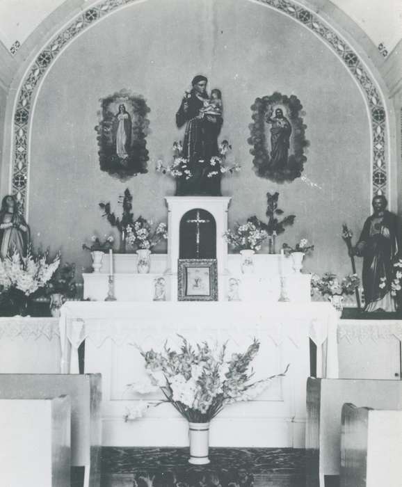 history of Iowa, postcard, Religious Structures, Iowa History, Iowa, Shaulis, Gary, chapel