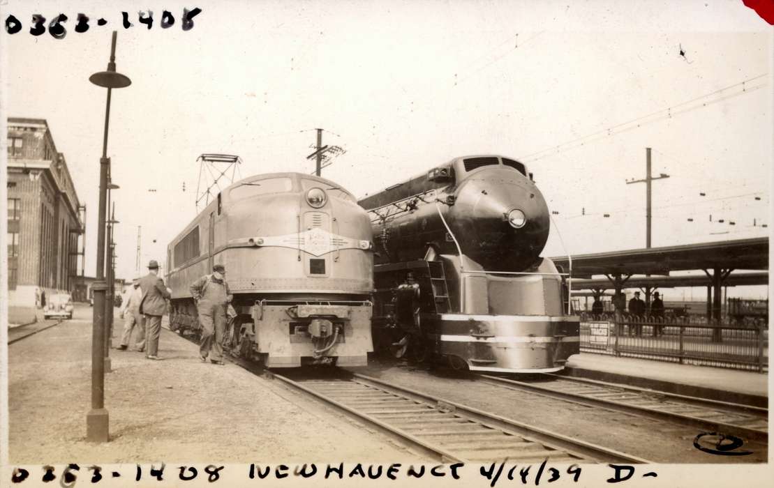 train, railroad, New Haven, CT, Iowa History, Archives & Special Collections, University of Connecticut Library, Iowa, history of Iowa