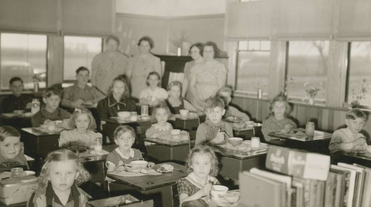 history of Iowa, Iowa History, Benjamin, Verla, classroom, Onawa, IA, one room schoolhouse, Iowa, Schools and Education, Food and Meals, Children