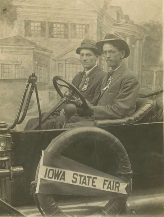 Portraits - Group, history of Iowa, Iowa History, iowa state fair, Motorized Vehicles, Langebartels, Gary, car, Fairs and Festivals, Iowa, Des Moines, IA