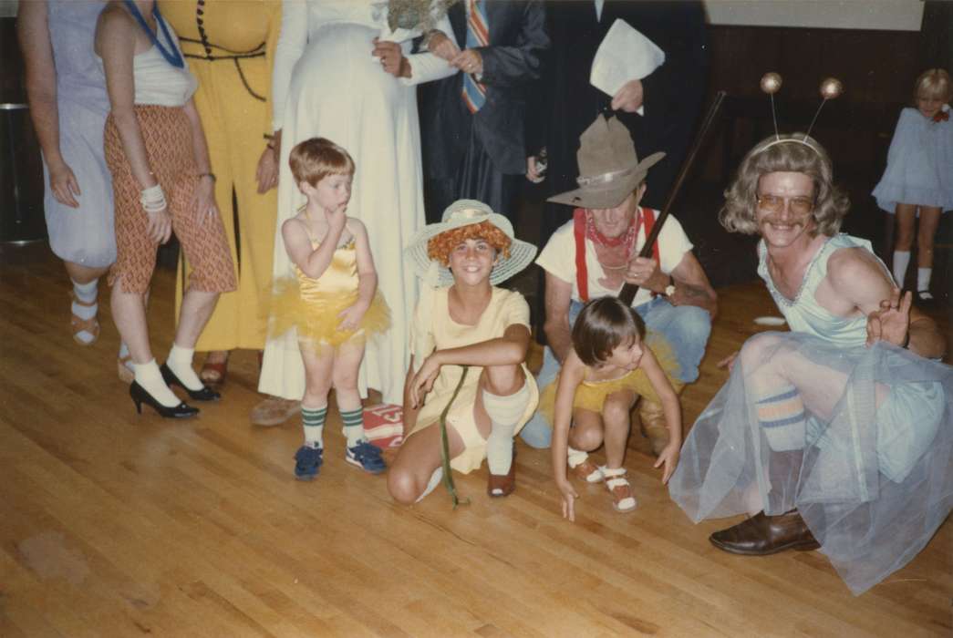 Portraits - Group, history of Iowa, Iowa History, drag, costume, Norfolk, NE, Weddings, Iowa, Mueller, Irma, Children, Leisure, cross dressing