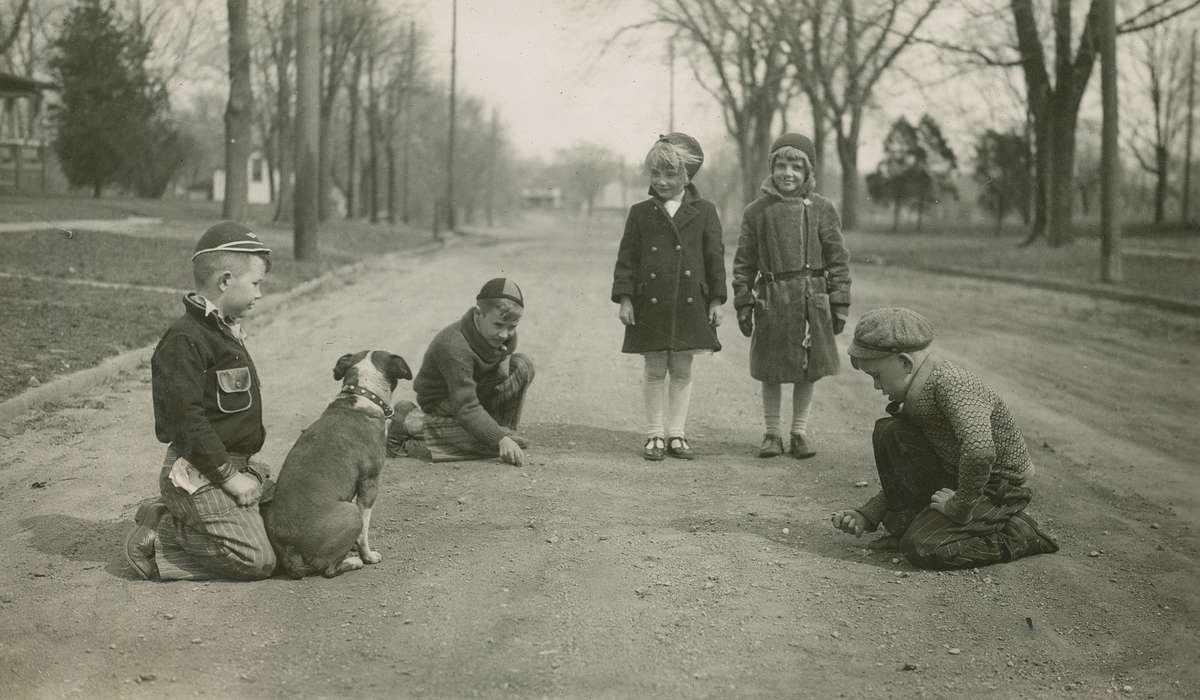 Animals, Children, best of, Iowa History, Iowa, play, road, McMurray, Doug, dog, marbles, Webster City, IA, Leisure, history of Iowa