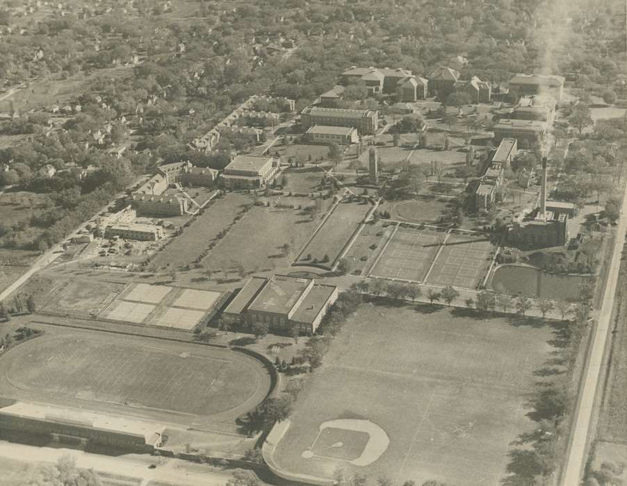 Cedar Falls, IA, history of Iowa, University of Northern Iowa Museum, Iowa History, uni, iowa state teachers college, Aerial Shots, Iowa, Schools and Education, university of northern iowa, aerial shot