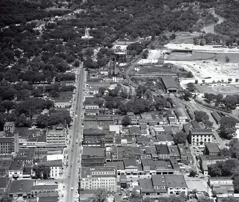 Aerial Shots, city, history of Iowa, Iowa History, Clinton Public Library, Iowa