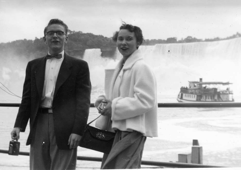 camera, Iowa History, ferry, Iowa, history of Iowa, Portraits - Group, waterfall, Karns, Mike, bow tie, boat, tuxedo, Travel, niagara falls, Niagara Falls, NY
