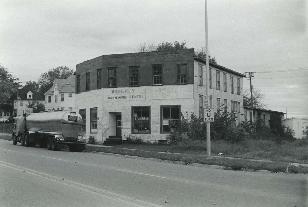 history of Iowa, Iowa History, Motorized Vehicles, Businesses and Factories, Iowa, Cities and Towns, furniture store, Homes, correct date needed, Waverly Public Library, semi