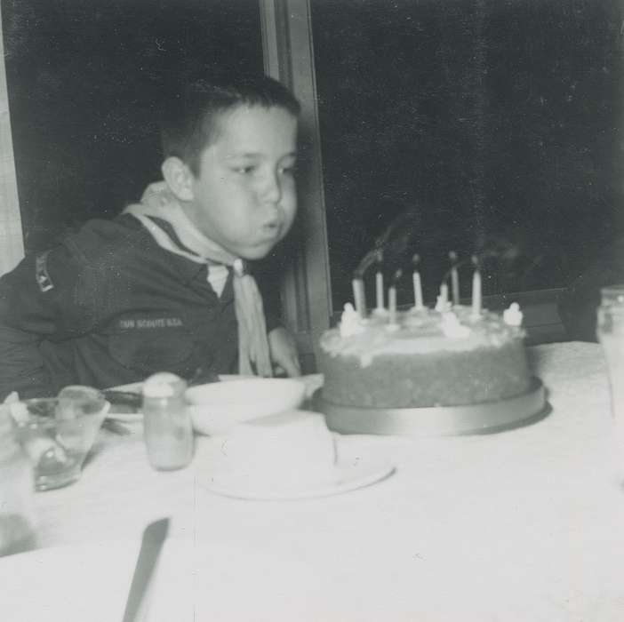 history of Iowa, blow, Iowa History, candle, birthday, boy scout, cub scout, Fink-Bowman, Janna, West Union, IA, Iowa, Children
