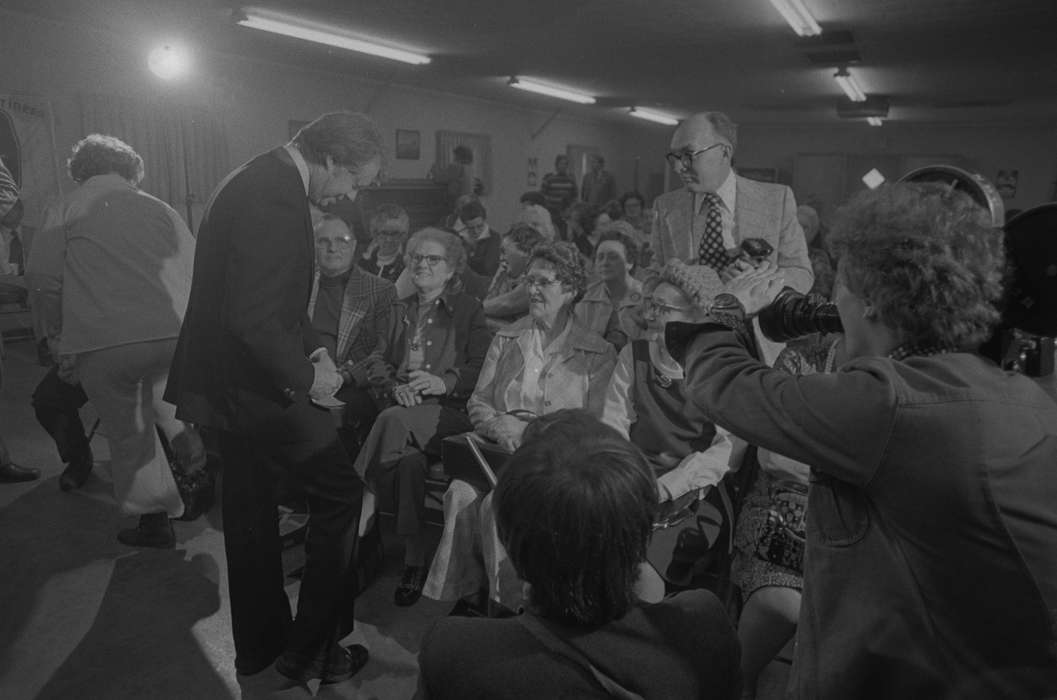 elderly, campaign, Ottumwa, IA, Iowa History, history of Iowa, Civic Engagement, crowd, president, Iowa, Lemberger, LeAnn, camera, jimmy carter