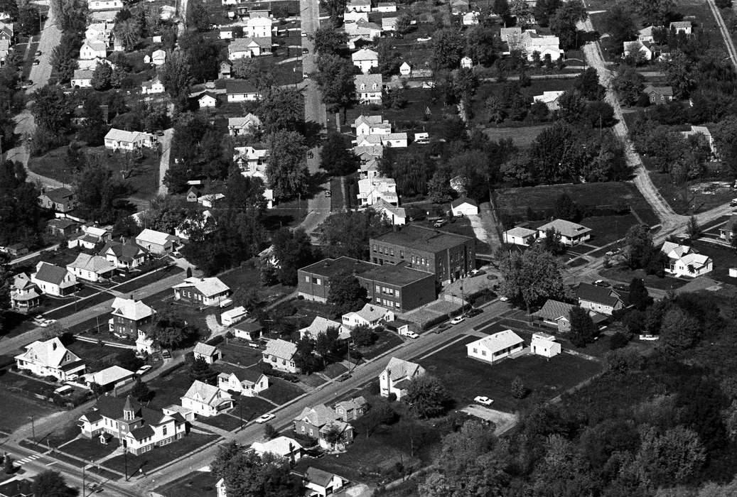 homes, Cities and Towns, Iowa History, Iowa, Schools and Education, school, Lemberger, LeAnn, Ottumwa, IA, Aerial Shots, Main Streets & Town Squares, community, history of Iowa