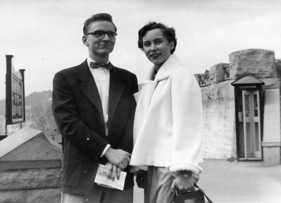 Portraits - Group, Travel, Iowa, Iowa History, coat, Niagara Falls, NY, history of Iowa, Karns, Mike, telephone, bow tie, tuxedo, glasses, niagara falls