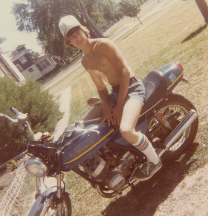 history of Iowa, Iowa History, Motorized Vehicles, motorcycle, Iowa, Phipps, Kristi, kawasaki, Blencoe, IA, Leisure, Portraits - Individual